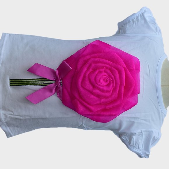 Girls T-Shirt with Flower Detail - Picture 2 of 2